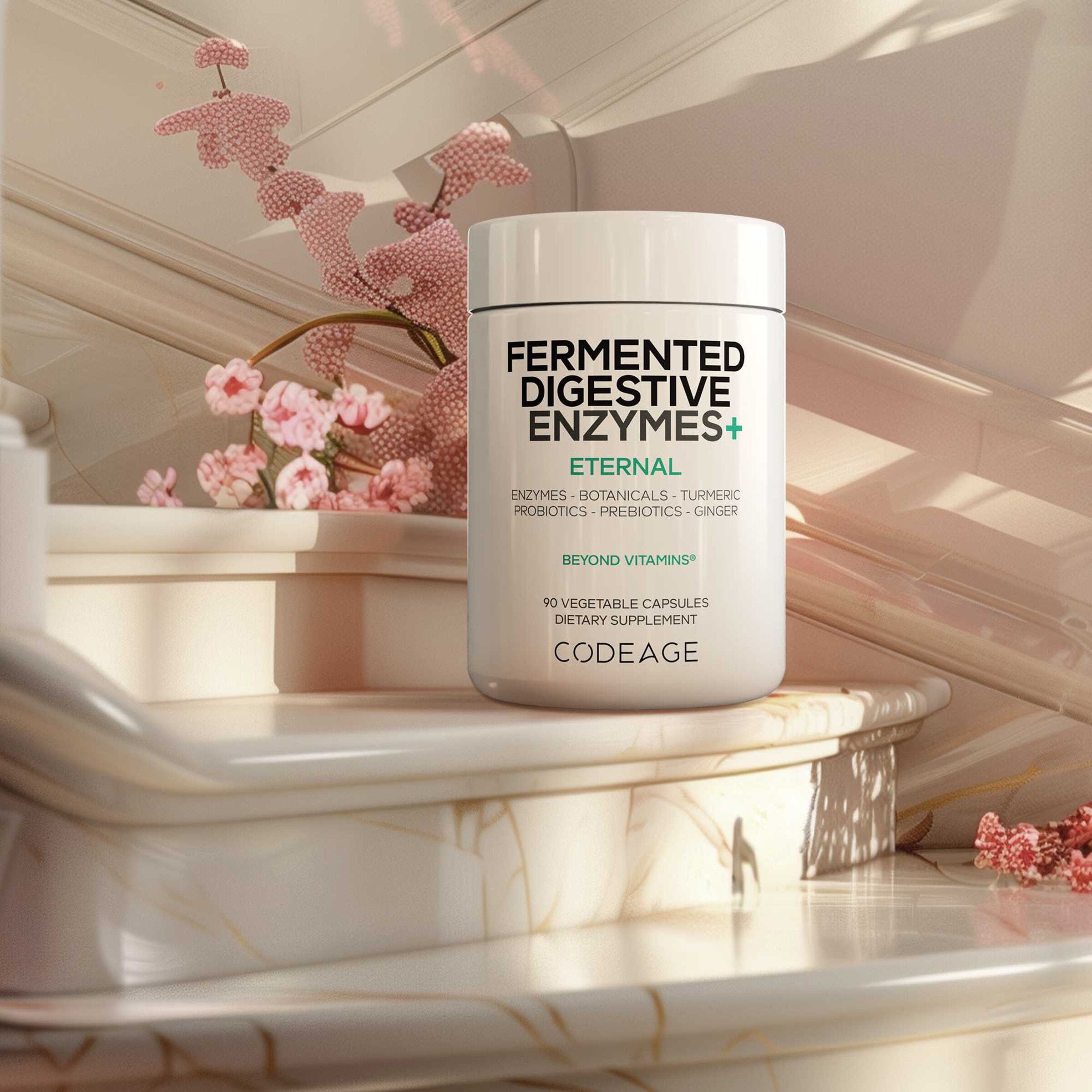 Fermented Digestive Enzymes with Probiotics &amp; Prebiotics - 90 Capsules (90 Servings)  | GNC